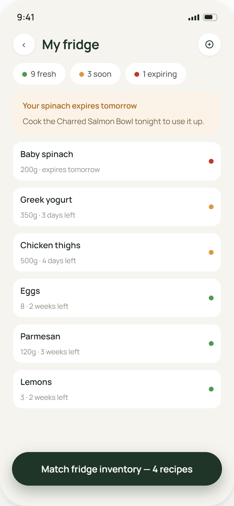 Fridge UI