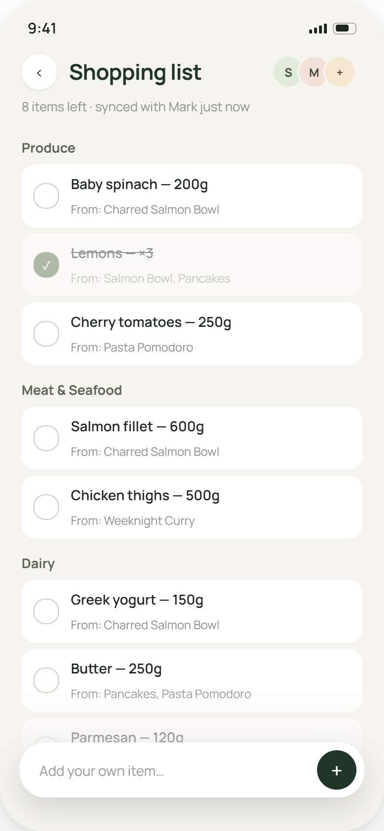 Shopping List